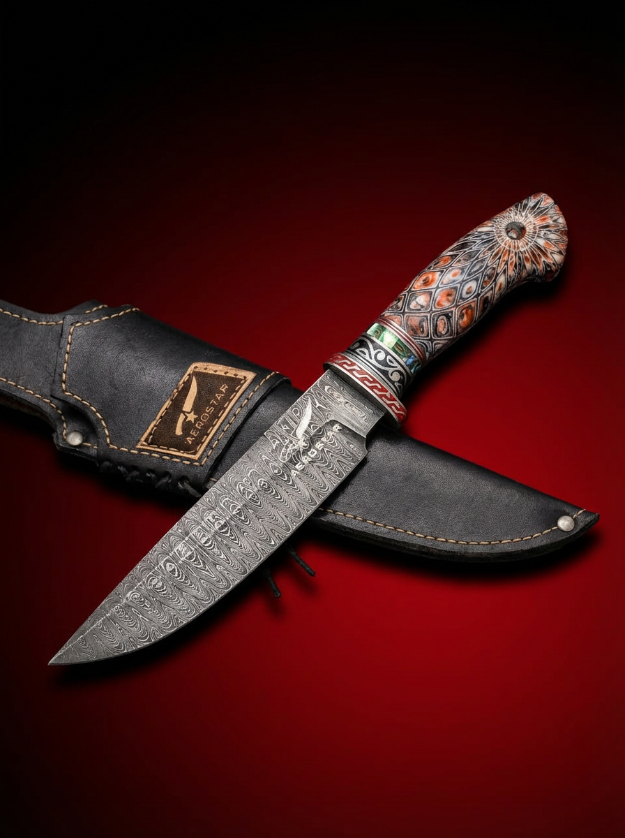 Birds Eye - Peach Style Made from Damascus Steel Pearls