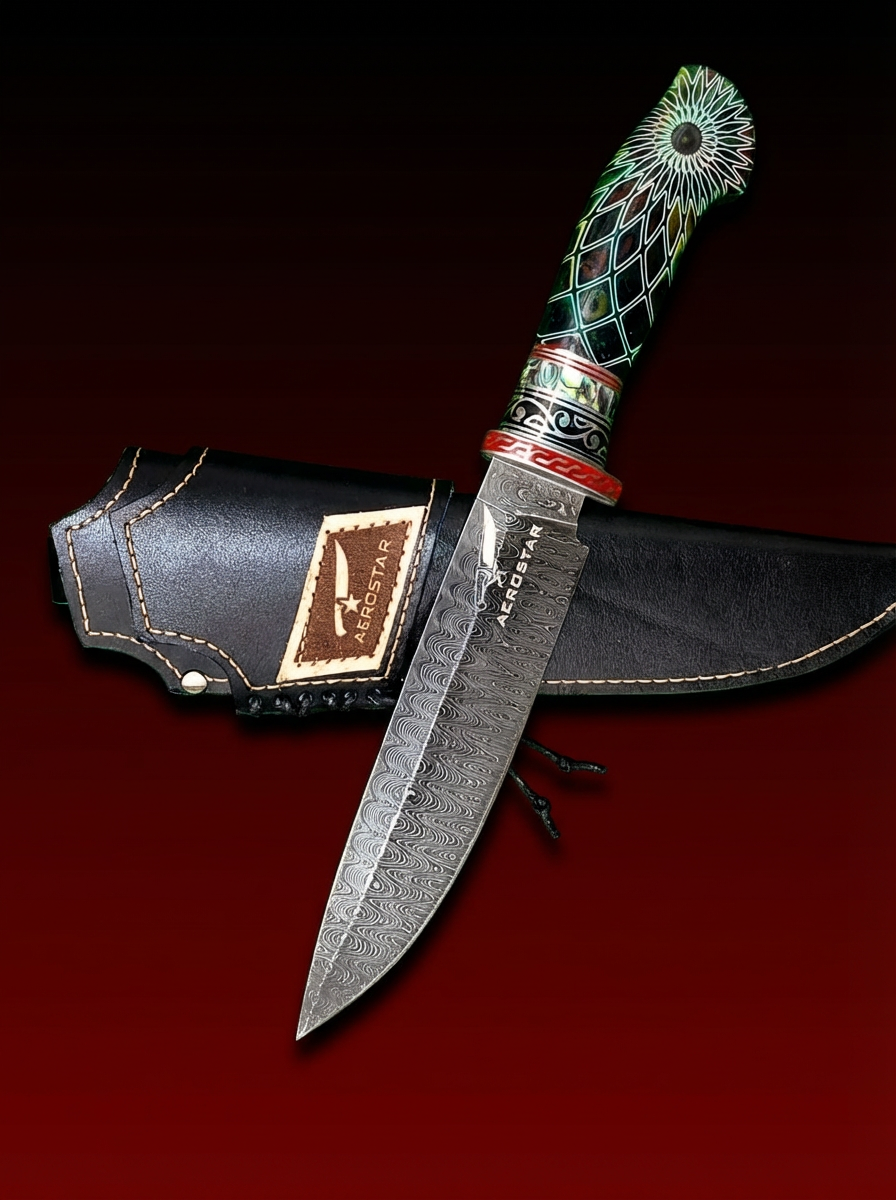 Birds Eye Style Black and Brown  Made From Damascus Steel Pearls